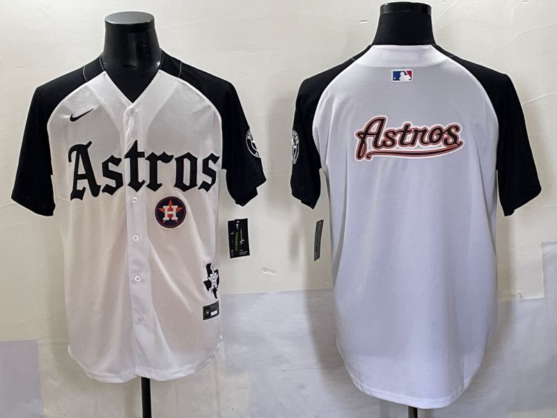 Men 2025 Houston Astros Blank White Black Five generations Joint Name Nike MLB Jersey style 21